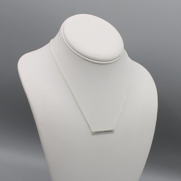 I Love You necklace silver tone bar - Picture 5 of 6